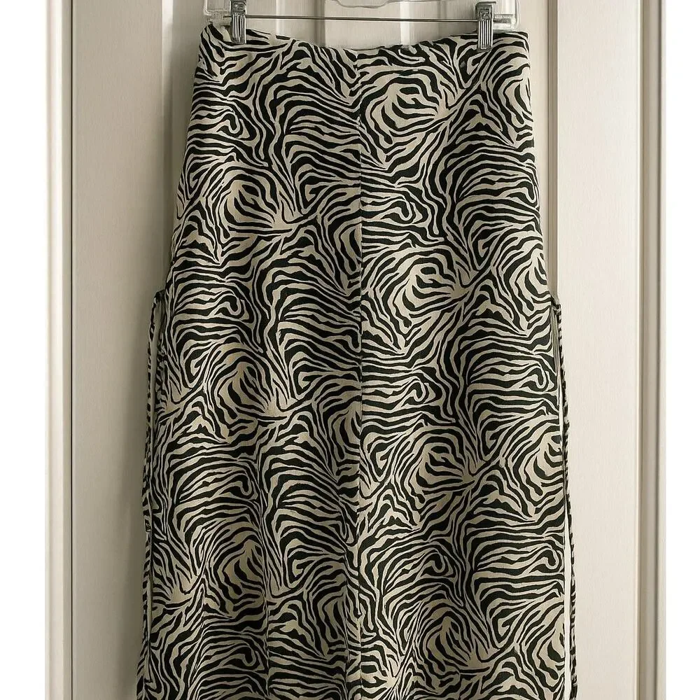 Free People x Nigel Preston Side Tie Zebra Pants Size Medium